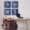 Stupell Industries Sea Life on Abstract Blue 4pc Framed Giclee Wall Art Set Design by Paul Brent
